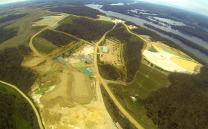 Ariel view of Patfison Frac Sand Mining Operation in Clayton County Iowa